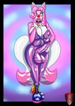 big_breasts breasts clown condom_suit corruption gynomorph hypnosis intersex latex mind_control transformation ladyfoxheart canid canine fox mammal true_fox absurd_res hi_res