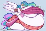 5_fingers anthro anthrofied belly big_belly big_breasts blue_background blue_mane blue_tail blush bottomwear breasts cake clothing dessert eating_cake ethereal_hair ethereal_mane ethereal_tail fat_arms female fingers food green_mane green_tail holding_fork holding_plate horn huge_belly huge_breasts huge_thighs hyper hyper_belly long_horn mane morbidly_obese morbidly_obese_anthro morbidly_obese_female multicolored_mane multicolored_tail navel obese obese_anthro obese_female open_mouth outline overweight overweight_anthro overweight_female pink_tail pseudo_hair pseudo_mane purple_eyes shorts simple_background solo standing tail thick_thighs three-quarter_view translucent translucent_clothing translucent_topwear two_tone_mane under_boob white_horn white_wings wings dedoarts friendship_is_magic hasbro my_little_pony mythology princess_celestia_(mlp) equid equine mammal mythological_creature mythological_equine winged_unicorn 2025 artist_name digital_drawing_(artwork) digital_media_(artwork) hi_res