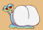 big_butt blue_body butt clothed clothing feral looking_at_viewer male narrowed_eyes partially_clothed red_eyes simple_background solo underwear xxthegreyfoxxx nickelodeon spongebob_squarepants gary_the_snail gastropod mollusk snail 2024