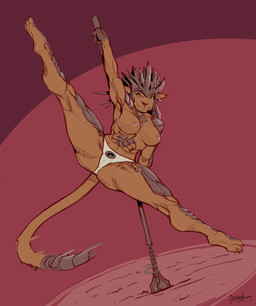 abs anthro big_breasts breasts camel_toe dancing female muscular muscular_anthro muscular_female nipple_piercing nipples piercing pole pole_dancing solo spread_legs spreading thick_thighs mainlinemojo hasbro magic:_the_gathering wizards_of_the_coast kemba_kha_regent catfolk felid leonin mammal pantherine 2019 absurd_res hi_res sketch