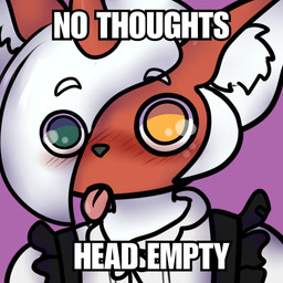 1_horn ambiguous_gender anthro blush blush_lines clothing eye_through_hair green_eyes hair heterochromia horn inner_ear_fluff maid_uniform purple_background red_horn simple_background solo text tongue tongue_out translucent translucent_hair tuft uniform white_hair white_inner_ear_fluff white_text yellow_eyes mjinoct1 nintendo pokemon abby_(ballad) absol generation_3_pokemon generation_7_pokemon hybrid pokemon_(species) salazzle shiny_pokemon 2026 absurd_res english_text headshot_portrait hi_res meme portrait