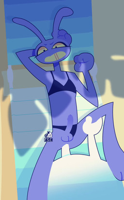 anal anal_penetration anthro anthro_focus anthro_penetrated anthro_penetrating balls beach beach_chair bikini bikini_aside clothed clothing clothing_aside crossdressing erection femboy genitals lying male male/male male_anthro male_penetrated male_penetrating male_penetrating_male on_back outside penetration penile penile_penetration penis penis_in_ass public public_exposure public_sex purple_body sex sex_on_the_beach solo_focus swimwear swimwear_aside table_lotus_position two-piece_swimsuit fsc glitch_productions the_amazing_digital_circus jax_(tadc) lagomorph leporid mammal rabbit 2d_animation animated hi_res no_sound short_playtime video