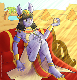 5_fingers 5_toes anthro barefoot black_hair bracelet claws feet female fingers foot_fetish foot_focus furniture gem gold_(metal) gold_jewelry golden_claws hair humanoid_feet jewelry light light_beam oasis on_sofa plantigrade purple_eyes pyramid sand sitting sitting_on_sofa sofa solo sunlight toe_claws toes yellow_toe_claws kolatheral egyptian_mythology middle_eastern_mythology mythology bast deity felid feline mammal mythological_creature absurd_res hi_res huge_filesize