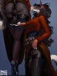 animal_genitalia animal_pussy anthro anus balls big_anus big_balls biped black_anus black_body black_clothing black_fur black_hair black_legwear black_pussy black_stockings bottomwear breasts brown_body brown_bottomwear brown_clothing brown_fur brown_skirt butt canine_genitalia canine_pussy claws clothed clothing clothing_lift ear_piercing finger_claws footwear fur genital_piercing genitals hair herm herm_anthro high_heels intersex intersex_anthro legwear long_hair low-angle_view navel navel_piercing piercing plump_labia pussy pussy_piercing red_clothing red_sweater red_topwear ring saggy_balls shoes skirt skirt_lift smoking_pipe solo stockings sweater topwear white_body white_fur magnetus borzoi canid canine canis domestic_dog hunting_dog mammal sighthound 2025 3:4 digital_media_(artwork) hi_res