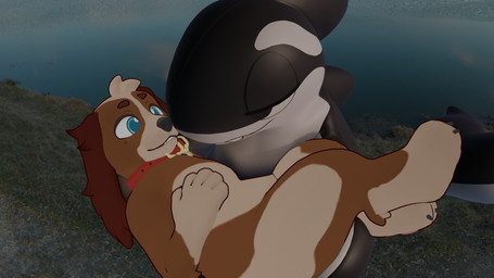 ambiguous_gender anthro collar eye_contact inflatable looking_at_another male male/ambiguous pool_toy dogbold_system allbadbadgers_(modeler) beethoven_(dogbold_system) orca_(allbadbadgers) aquatic canid canine canis cetacean dolphin domestic_dog hunting_dog mammal oceanic_dolphin orca toothed_whale 16:9 3d_(artwork) blender_(artwork) blender_eevee_(artwork) digital_media_(artwork) hi_res widescreen