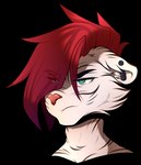 anthro frown glare green_eyes hair male moody piercing red_hair solo unimpressed hazelkisses finnian_ennis felid mammal pantherine tiger alpha_channel