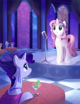 blue_eyes bodily_fluids cutie_mark electronics female feral fur green_eyes group hair horn inside microphone multicolored_hair pre-g4 purple_hair smile stage tears two_tone_hair white_body white_fur tomatocoup friendship_is_magic hasbro mlp_g3 my_little_pony mythology rarity_(mlp) sweetie_belle_(g3) sweetie_belle_(mlp) equid equine mammal mythological_creature mythological_equine unicorn 2013 hi_res sibling_(lore) sister_(lore) sisters_(lore)