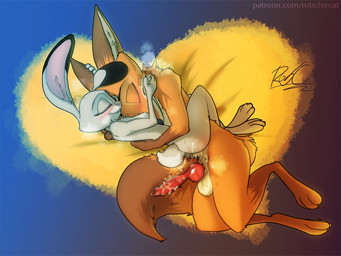 3_toes 4_fingers after_sex animal_genitalia animal_penis anthro anthro_on_anthro balls blush bodily_fluids breasts butt canine_genitalia canine_penis cuddling cum cum_inside duo erection eyes_closed feet female fingers fur genital_fluids genitals grey_body grey_fur hands_around_waist happy hindpaw holding_head hug humanoid_hands interspecies interspecies_romance knot knotted_penis larger_male leg_wrap love male male/female nude nude_anthro nude_female nude_male paws penis red_body red_fur romantic romantic_ambiance romantic_couple simple_background size_difference smaller_female smile tail toes vulva robcivecat disney zootopia judy_hopps nick_wilde canid canine fox lagomorph leporid mammal rabbit