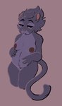 anthro areola belly big_belly black_body black_fur body_hair bored breasts female frown fur hand_on_belly happy_trail looking_down multicolored_body navel nipples pink_nose pregnant pregnant_anthro pregnant_female red_eyes sitting solo tail thin_tail two_tone_body carameltsi rivals_of_aether clairen_(rivals_of_aether) felid leopard mammal pantherine flat_colors hi_res