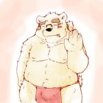 anthro asian_clothing belly black_nose bulge clothing east_asian_clothing eyes_closed eyewear fundoshi glasses humanoid_hands japanese_clothing male moobs navel nipples overweight overweight_anthro overweight_male smoking solo underwear snow_utamaru lifewonders tokyo_afterschool_summoners leib_(tas) bear mammal polar_bear ursine 1:1 2019 hi_res