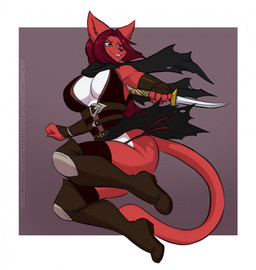 anthro big_breasts boots breasts clothed clothing dagger female footwear huge_breasts melee_weapon scarf shoes smile solo underwear weapon lavenderpandy felid mammal hi_res