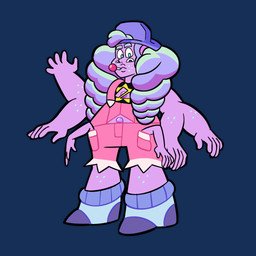 4_eyes 5_fingers 6_arms biped black_clothing black_shirt black_topwear blue_eyes candy clothed clothed_humanoid clothed_male clothing dessert eyebrows fingers food footwear freckled_arms freckled_face freckled_legs freckles fully_clothed gem hair hat headgear headwear lollipop long_hair male male_humanoid mouth_closed multi_arm multi_eye multi_limb not_furry object_in_mouth overalls pink_clothing pink_overalls pockets purple_body purple_clothing purple_eyebrows purple_eyes purple_footwear purple_hair purple_hat purple_headwear purple_shoes purple_skin shirt shoes simple_background solo standing three-quarter_view topwear transparent_background thediamond637 cartoon_network steven_universe fan_character lavender_quartz_(thediamond637) alien alien_humanoid gem_(species) gem_fusion humanoid 1:1 alpha_channel cel_shading digital_drawing_(artwork) digital_media_(artwork) hi_res portrait shaded