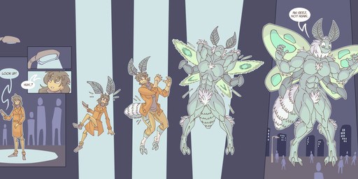 2_toes 5_fingers antennae_(anatomy) antennae_growth anthro arm_growth biped body_size_growth breasts brown_eyes chest_tuft city clothed clothing crotch_tuft dialogue featureless_breasts feet female fingers footwear green_wings grey_eyes group growth human_to_anthro insect_wings lepidopteran_wings limb_growth macro muscle_growth muscular muscular_anthro muscular_female non-mammal_breasts pubes shoes size_transformation solo_focus species_transformation speech_bubble street_lamp teal_body teal_skin text toes torn_clothing transformation tuft wing_growth wings hukeng cc-by-nc-sa creative_commons ambient_human arthropod human insect lepidopteran mammal moth 2023 absurd_res digital_drawing_(artwork) digital_media_(artwork) english_text hi_res