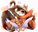 anthro clothing duo flower hat headgear headwear heart_symbol holidays hug kissing male plant simple_background text white_background warlocknyan blizzard_entertainment valentine's_day warcraft bear mammal pandaren 2015 absurd_res hi_res