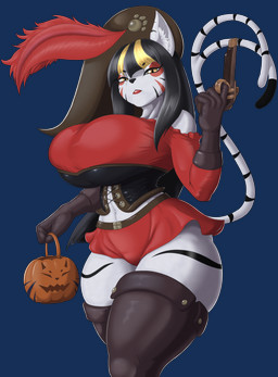 anthro basket big_breasts black_hair bottomwear breasts clothing container corset female forked_tail fur gun hair hat headgear headwear holding_basket holding_container holding_gun holding_object holding_ranged_weapon holding_weapon lingerie looking_at_viewer navel ranged_weapon red_bottomwear red_clothing red_skirt simple_background skirt solo tail topwear unusual_anatomy unusual_tail weapon white_body white_fur blanic nekomata_(blanic) felid mammal 2024 hi_res