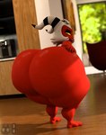 2_horns 5_fingers big_butt black_eyelids black_nails black_stripes butt colored_nails fingers floor hair half-closed_eyes hand_on_butt horn huge_butt huge_thighs hyper hyper_butt inside looking_back male nails narrowed_eyes not_furry nude_anthro nude_male rear_view red_body red_skin sharp_teeth solo standing striped_horn stripes teeth thick_thighs white_hair wood wood_floor yellow_eyes totallyd helluva_boss moxxie_(helluva_boss) imp 2025 3d_(artwork) digital_media_(artwork) english_description hi_res