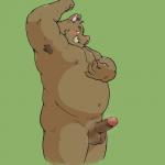 anthro ball belly blush erection genitals green_background humanoid_genitalia humanoid_penis male navel nude overweight overweight_anthro overweight_male penis simple_background solo wdh3905 won7373kr mammal suid suine sus_(pig) wild_boar 1:1 2017 hi_res