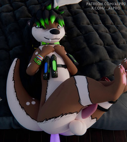 anal anal_penetration animal_genitalia animal_penis anthro anthro_on_anthro anthro_penetrated anthro_penetrating anthro_penetrating_anthro anthro_penetrating_male anthro_pov balls bed bedding black_hair blanket bouncing_balls bouncing_penis brown_body brown_fur collar consistent_pov duo erection feet first_person_view from_front_position fur furniture genitals glowing glowing_genitalia glowing_penis green_hair hair happy legs_up looking_at_another looking_at_viewer looking_pleasured lying lying_on_bed male male/male male_penetrated male_penetrating male_penetrating_anthro male_penetrating_male male_pov moan multicolored_body multicolored_fur nude nude_anthro on_back on_bed on_top on_top_of_another one_fang otter_tail penetrating_pov penetration penile penile_penetration penis penis_in_ass penis_tuck sex shock_collar smile submissive submissive_anthro submissive_male tail tapering_penis whiskers white_body white_fur alpro diara_(shadethebat) awtter maelstrorcas_(species) mammal mustelid otter 3d_(artwork) 3d_animation animated digital_media_(artwork) hi_res huge_filesize short_playtime sound video