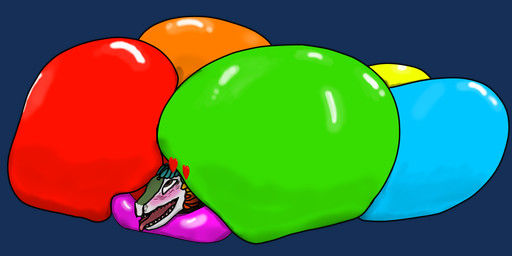 anthro balloon balloon_fetish bdsm blue_body blue_feathers bondage bound encasement feathers green_body green_feathers heart_symbol inflatable latex lying male moan multiple_balloons on_front red_body red_feathers simple_background solo squeezed squish stuck tongue tongue_out transparent_background trapped yellow_body yellow_feathers alexian_(artist) alexian dinosaur dromaeosaurid prehistoric_species reptile saurischian scalie theropod 2025 alpha_channel digital_drawing_(artwork) digital_media_(artwork) hi_res