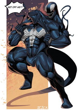 abs anthro big_muscles bulge clothing detailed_background duo forced goo_transformation male male/male muscular muscular_male pecs sharp_teeth suit suit_transformation takeover teeth tendrils text tongue tongue_out transformation cxcxxcxxxx marvel venom_(marvel) scalie symbiote absurd_res english_text hi_res