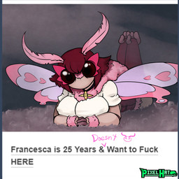 antennae_(anatomy) anthro big_breasts breasts clothing female jewelry mouthless necklace nipple_outline non-mammal_breasts profanity shirt solo text topwear tuft wings pixelhat thot_moth arthropod insect lepidopteran moth 1:1 english_text hi_res