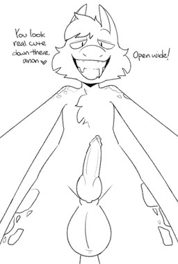 anthro balls bodily_fluids broken_tooth chest_tuft ears_up fangs_bared fur genital_fluids genitals holding_down imminent_sex knot knotted_penis male penis precum scales snout solo standing text tuft unseen_partner abigrock fallout microsoft marshal_(marshalaxis) canid canine canis coyote hybrid mammal night_stalker_(fallout) pit_viper rattlesnake reptile scalie snake viper absurd_res english_text hi_res monochrome sketch