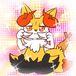 :3 ambiguous_anthro ambiguous_gender anthro biped blush blush_lines blush_stickers closed_smile digitigrade dipstick_tail featureless_crotch food front_view hand_on_cheek looking_at_viewer markings mouth_closed shrimp_(food) sitting smile solo tail tail_markings annyui0611 nintendo pokemon braixen canid generation_6_pokemon mammal pokemon_(species) 1:1 2022 digital_drawing_(artwork) digital_media_(artwork) full-length_portrait hi_res japanese_description portrait translated_description