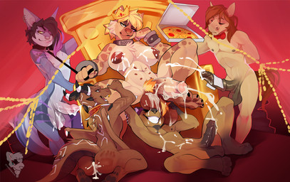 animal_genitalia animal_penis anthro areola back_wings balls bedroom_eyes black_hair blonde_hair blue_body blue_scales bodily_fluids body_worship bow_tie bracelet breasts brown_areola brown_hair brown_nipples brown_pawpads brown_spots chair collar cum cum_drip cum_in_ass cum_inside curved_horn dominant dominant_anthro dominant_gynomorph dominant_intersex dripping equine_genitalia equine_penis erection eyes_closed facial_hair fangs fur furniture genital_fluids genital_worship genitals goatee grin group gynomorph hair half-closed_eyes hand_print harem horn humanoid_genitalia humanoid_penis intersex jewelry kneeling leash leash_pull male markings membrane_(anatomy) membranous_wings multi_nipple narrowed_eyes nipples nude open_mouth open_smile pawpads paws penile penis penis_worship pubes red_background scales seductive simple_background smile smirk smug smug_face spots spotted_body spotted_fur spotted_markings studded_bracelet studded_jewelry studs submissive submissive_anthro submissive_male tail teeth throne vein veiny_penis white_body white_scales wings sindenbock mythology boon_digges will_delrio_(sketchybug) aquatic dragon equid equine fish herpestid horse hyena mammal mongoose mythological_creature mythological_scalie scalie shark spotted_hyena