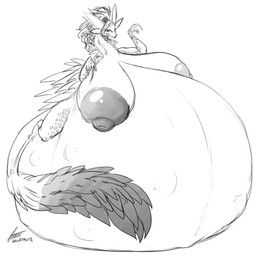 after_transformation anthro belly big_belly big_breasts big_nipples breasts busty_feral claws female feral fetal_movement glistening glistening_body hair huge_belly huge_breasts huge_nipples hyper hyper_belly hyper_breasts hyper_pregnancy implied_transformation looking_at_viewer lying nipples on_front pregnant resting_on_belly solo spiked_tail spikes spikes_(anatomy) tail glubtastic capcom monster_hunter gemma_(monster_hunter_wilds) leviathan_(mh) mizutsune hi_res signature sketch sketch_page