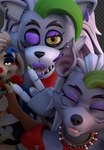 anthro claws collar ear_piercing ear_ring female group looking_at_viewer machine on_model open_mouth piercing ring_piercing spiked_collar spikes tongue tongue_out trio nickosnekdoggo alber five_nights_at_freddy's five_nights_at_freddy's:_security_breach scottgames steel_wool_studios nicko_nachos roxanne_wolf roxanne_wolf_(mayosplash) animatronic canid canine canis hyenid_(species) mammal robot wolf 3d_(artwork) digital_media_(artwork)