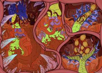 belly big_belly bodily_fluids chamber corruption crying egg egg_in_tail egg_insertion female feral genitals hive horn infestation mutation nectar open_mouth oviposition ovipositor parasite penetration pregnant pregnant_female restrained sex solo tears teeth tentacle_ovipositor tentacle_penetration tentacles tongue transformation corrsus rubin_owl yksteldus absurd_res comic digital_media_(artwork) hi_res