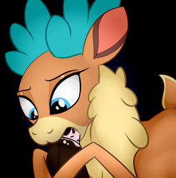 animal_genitalia animal_penis antlers black_background blue_eyes chest_tuft dipstick_ears ear_markings equine_genitalia equine_penis eyelashes fellatio female feral genitals horn looking_down male male/female markings multicolored_ears oral penile penis scut_tail sex short_tail simple_background solo tail toony tuft noodlestoat them's_fightin'_herds velvet_reindeer_(tfh) deer mammal new_world_deer reindeer 2015 absurd_res digital_media_(artwork) hi_res