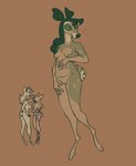 awkward duo female female/female nervous nude pose sabanasmiles aubrey_lebeau kuri_lebeau cervine deer fallow_deer mammal new_world_deer white-tailed_deer hi_res pinup