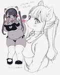 anthro cat_bra clothing female footwear kemono shoes slightly_chubby slightly_chubby_anthro slightly_chubby_female solo text amezawa_koma domestic_cat felid feline felis mammal hi_res japanese_text