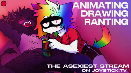 ambiguous_gender anthro duo hair hypnotic_eyes multicolored_hair open_mouth pupils rainbow_hair ringed_eyes slit_pupils text kentrl-z felid hybrid lion mammal pantherine 16:9 animated animated_gif english_text hi_res short_playtime widescreen