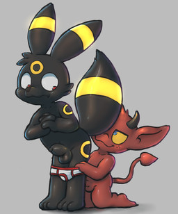 anthro anthrofied assisted_exposure balls briefs briefs_down briefs_only clothed clothing duo foreskin freckled_face freckles genitals glistening grey_background horn humanoid_genitalia humanoid_penis imp_tail kneeling long_foreskin male male/male nude pantsing partially_clothed penis pokemorph short_anthro short_male simple_background smug spade_tail standing tail tight_foreskin topless underwear underwear_down underwear_only unretracted_foreskin young young_anthro young_male badipoki nintendo pokemon eeveelution generation_2_pokemon imp pokemon_(species) umbreon absurd_res hi_res