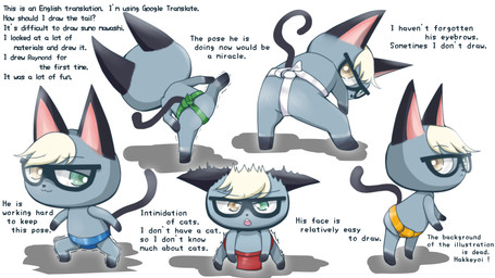 anthro asian_clothing blonde_hair chibi clothing east_asian_clothing eyewear fur glasses grey_body grey_fur hair heterochromia japanese_clothing male mawashi solo sumo sumo_wrestler text grozzo animal_crossing nintendo raymond_(animal_crossing) domestic_cat felid feline felis mammal 16:9 english_text hi_res widescreen