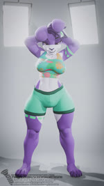 animal_genitalia animal_penis anthro balls big_balls big_penis bodily_fluids breasts bulge clothed clothing equine_genitalia equine_penis front_view genitals gynomorph hands_behind_head hip_sway huge_balls huge_penis intersex looking_at_viewer nipples nude penis small_but_hung solo sweat swinging_penis transition_effect screwingwithsfm leodamodeler_(modeler) nail_(screwingwithsfm) lagomorph leporid mammal rabbit 3d_(artwork) 3d_animation absurd_res animated digital_media_(artwork) hi_res short_playtime sound webm