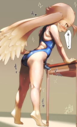 anthro backless_clothing backless_swimsuit blue_clothing blue_swimwear blush bodily_fluids bulge butt clothed clothing crossdressing cum cum_in_clothing cum_through_clothing dazed drooling dry_humping erection erection_under_clothing exposed feet femboy genital_fluids genitals glistening glistening_clothing male one-piece_swimsuit open-back_swimsuit orgasm penis plantigrade raised_heel saliva shota simple_background solo sport_swimsuit swimwear table_humping tears tenting wet wet_clothing young shaolin_bones bandai_namco klonoa_(series) klonoa domestic_cat felid feline felis mammal