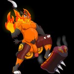 anthro balls belly big_penis casual_exposure clothing clothings fire genitals hammer leggings legwear male maul navel nipples pecs penis slightly_chubby solo spikes tools conditional_dnp notkastar nintendo pokemon emboar generation_5_pokemon mammal pokemon_(species) suina 1:1 alpha_channel