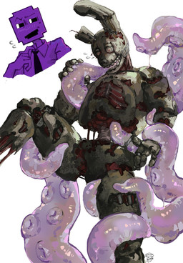 5_fingers anthro anthro_penetrated biped bodily_fluids fingers flying_sweatdrops fur green_body green_fur machine male male_penetrated oral oral_penetration penetration pink_tentacles purple_body red_body simple_background solo sweat sweatdrop tentacle_in_mouth tentacle_penetration tentacles white_background eva0951120 five_nights_at_freddy's five_nights_at_freddy's_3 scottgames purple_guy_(fnaf) springtrap_(fnaf) animatronic lagomorph leporid mammal rabbit robot 2025 digital_media_(artwork) hi_res