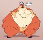 anthro antlers belly big_belly big_butt big_moobs biped bodily_fluids butt deer dialogue digital_media_(artwork) fur hi_res hooves horn huge_belly huge_butt huge_thighs hyper hyper_hips hyper_thighs jiggling licking licking_lips male mammal moobs morbidly_obese morbidly_obese_anthro morbidly_obese_male navel nude obese obese_anthro obese_male orange_body orange_fur oreocakes overweight overweight_anthro overweight_male ray_the_buck simple_background smile solo speech_bubble sweat sweaty_body sweaty_fur text thick_calves thick_thighs tongue tongue_out wide_hips