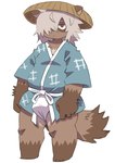 anthro asian_clothing brown_body brown_fur bulge clothing east_asian_clothing fundoshi fur humanoid_hands japanese_clothing kemono male simple_background slightly_chubby solo underwear white_background white_clothing white_fundoshi white_underwear si_ra_ta_ma3 canid canine mammal raccoon_dog tanuki 2021 hi_res