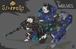 anthro armor biped clothed clothing crouching female fully_clothed grey_background group gun knee_pads machine_gun male ranged_weapon rifle scope simple_background sniper_rifle standing weapon wolfdawg armello league_of_geeks magna_(armello) river_(armello) thane_(armello) canid canine canis mammal wolf 2017