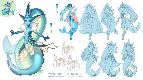 anthro blue_body bottomwear braided_hair breasts clothing ear_fins eyebrows female fin forehead_gem gem hair head_fin lips long_hair membrane_(anatomy) multicolored_hair navel one-piece_swimsuit ponytail skirt solo split_form swimwear tail tail_fin text webbed_hands katherine_murray dollightful_(copyright) nintendo pokemon vaporeon_(dollightful) aquatic eeveelution generation_1_pokemon merfolk pokemon_(species) vaporeon 16:9 colored concept_art hi_res shaded url widescreen