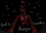 anthro blood bodily_fluids body_horror bone cross cross_necklace dialogue female fur gore gore_focus horror_(theme) jewelry larva looking_at_viewer necklace red_body rib_cage rotting rotting_flesh saliva scary sharp_teeth simple_background solo teeth ccruelangel arthropod canid canine humanoid insect maggot mammal monster hi_res