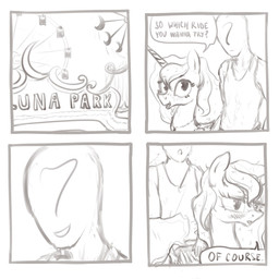 ?_face amusement_park bedroom_eyes bestiality blush clothed clothing duo female female_on_human feral hair half-closed_eyes horn human_on_feral interspecies male male/female male_on_feral narrowed_eyes open_mouth seductive sex shirt simple_background tank_top text topwear wings plotcore friendship_is_magic hasbro my_little_pony mythology anon princess_luna_(mlp) equid equine horse human mammal mythological_creature mythological_equine pony unicorn winged_unicorn 1:1 comic english_text hi_res monochrome