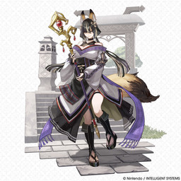 big_breasts black_hair black_nails black_toenails boots breasts brown_eyes clothing colored_nails eyeliner feet female female_humanoid footwear hair japanese_dress makeup nails red_eyeliner shoes simple_background solo staff text toenails toes white_background unknown_artist fire_emblem fire_emblem_shadows nintendo tamamo_(fire_emblem) animal_humanoid canid canid_humanoid canine canine_humanoid fox_humanoid humanoid mammal mammal_humanoid 1:1 absurd_res english_description english_text full-length_portrait hi_res official_art portrait