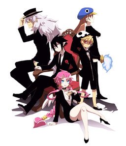 black_hair blonde_hair blue_eyes braided_hair brown_eyes brown_hair chair clothed clothing female flower footwear formal fully_clothed furniture group hair hat headgear headwear high_heels humanoid_pointy_ears long_hair male money not_furry pigtails pink_hair plant pointy_ears red_eyes rose_(flower) shoes simple_background spiky_hair suit white_background white_hair yellow_eyes unknown_artist disgaea mythology nippon_ichi nippon_ichi_software artina emizel fenrich kazamatsuri_fuuka valbatose angel avian bird canid canine human mammal mythological_canine mythological_creature penguin prinny vampire werecanid werecanine werecreature werewolf