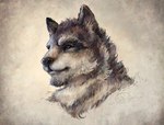 anthro black_nose eyebrows male mouth_closed solo s_anima canid canine canis mammal wolf 2021 bust_portrait digital_media_(artwork) portrait three-quarter_portrait